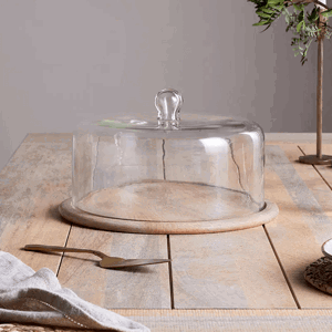 Nkuku Recycled Glass Cake Dome 23x34cm